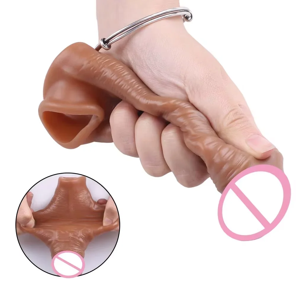 Reusable Washable Skyn Condoms 6 Inch Delay Ejaculating Penis Enlargement Dragon Silicone Condom for Man Timing Sex Toy