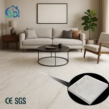 Marble Look SPC Self Adhesive Vinyl Flooring Tile Peel and Stick Stone Design Waterproof Living Room Floor