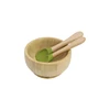 Bol en bambou avec cuillère et fourchette 23#Haricot vert