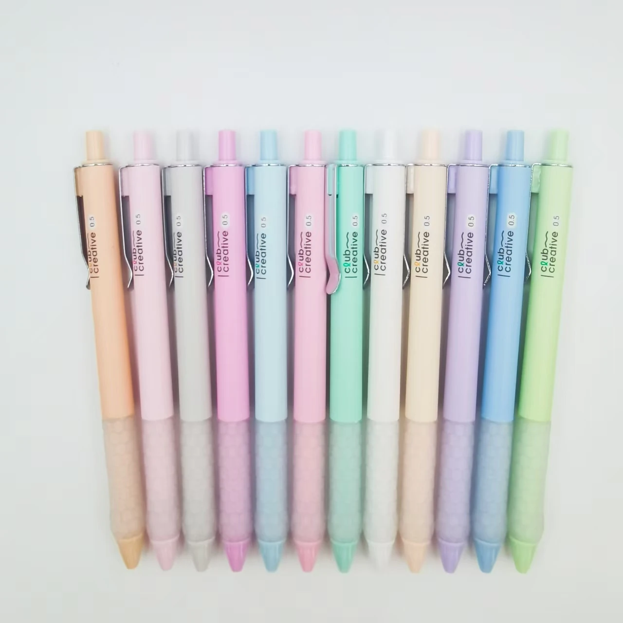 Wholesale 12pcs Multi-Colored Foiled Gel Pen Set High Quality Office School Supplies 0.5mm Blue Metal Plastic Promotional Pen