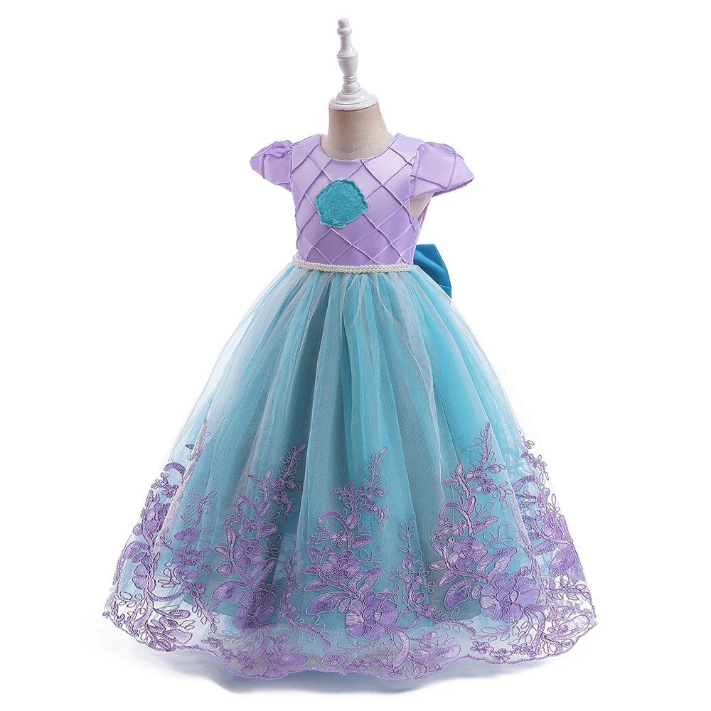 open lace back dress Princess Ariel Winter Little Mermaid Cosplay Costume Without Boning / Traditional Lace Tie main image 0