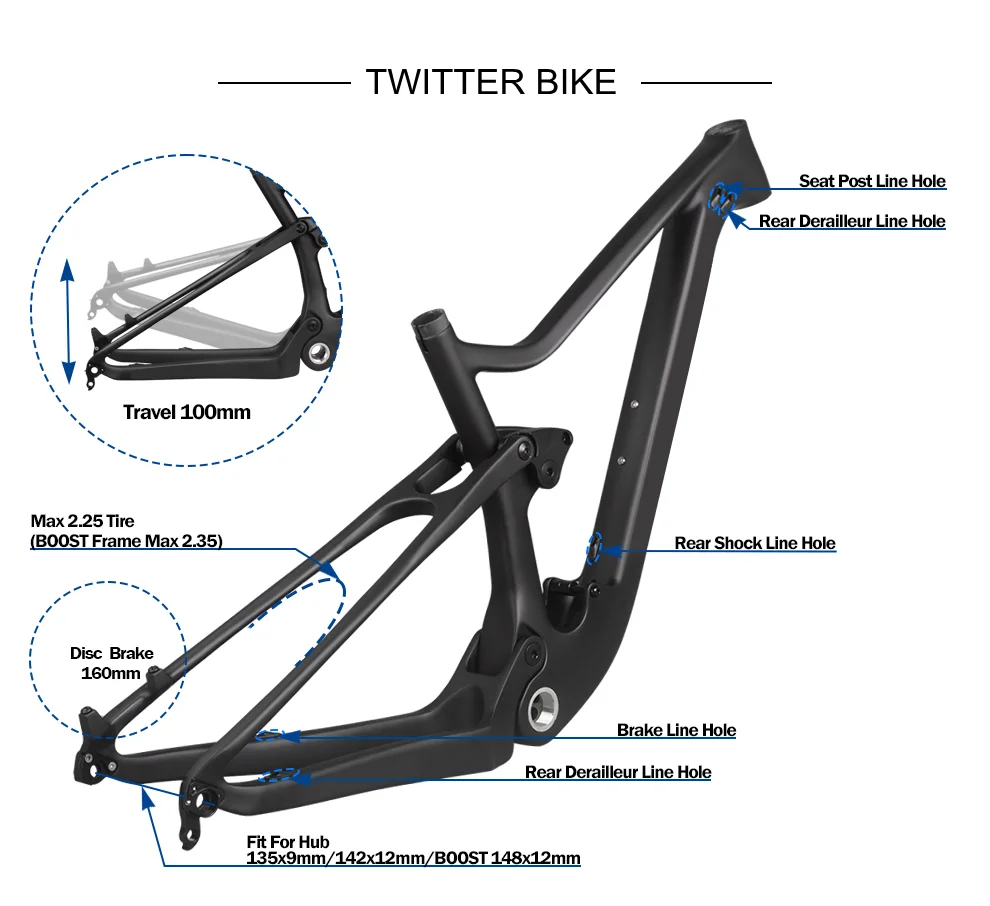 Disfruta de la Suspenson TWITTER T50 de Bicicleta –