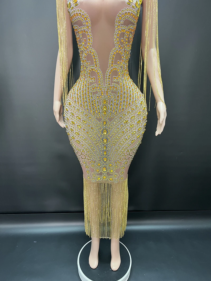 glitter chain dress Blue Chainmail Dress