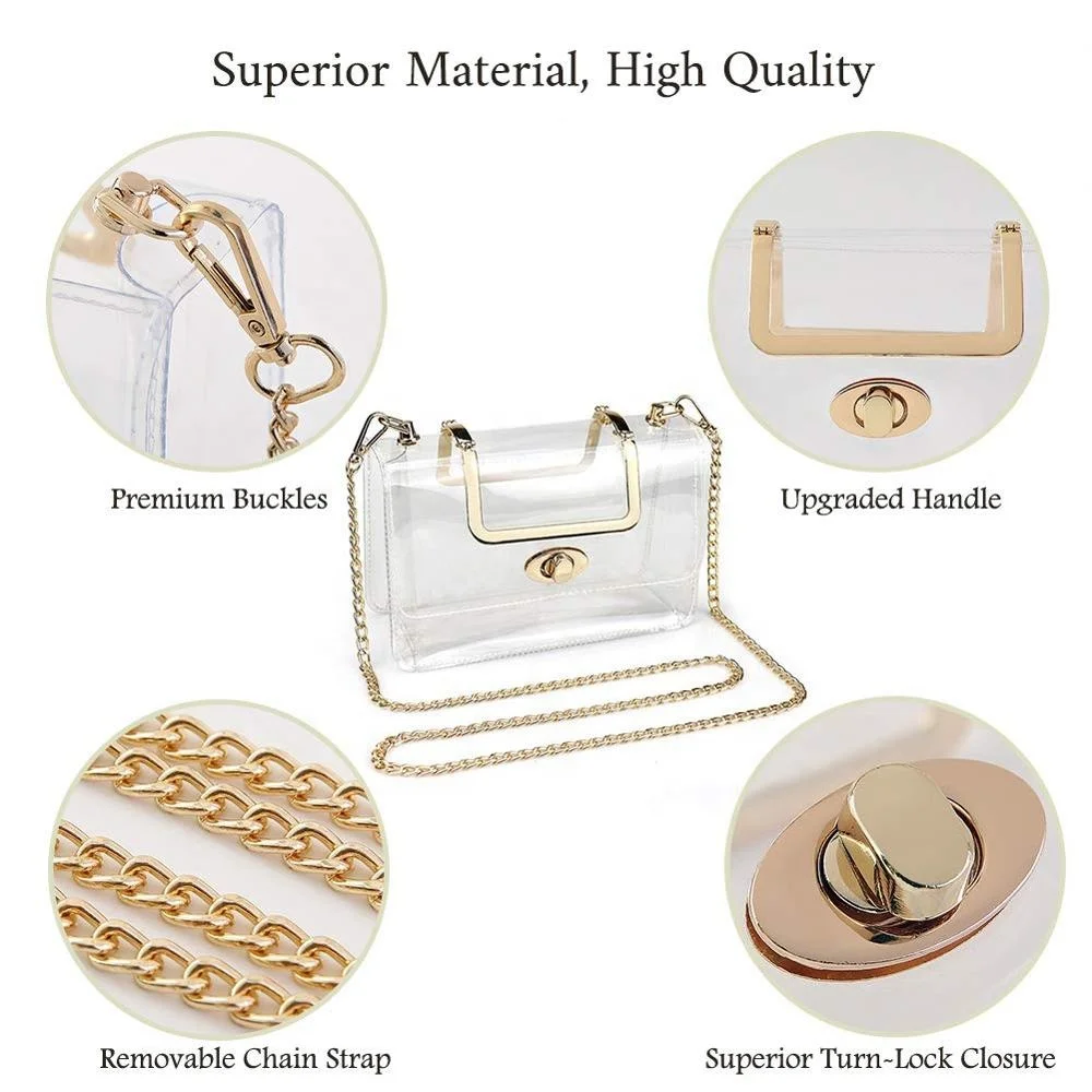 Wholesale Pvc Clear Stadium Silicone Cross Body 2 In 1 Beach Tote Woman ...