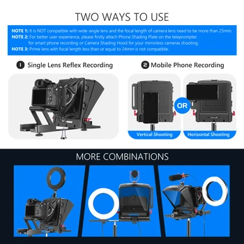 Neewer Mini Teleprompter Smartphone Teleprompter Artifact Video + Remote Control for iPhone Samsung Mirrorless Camera Recording detail image