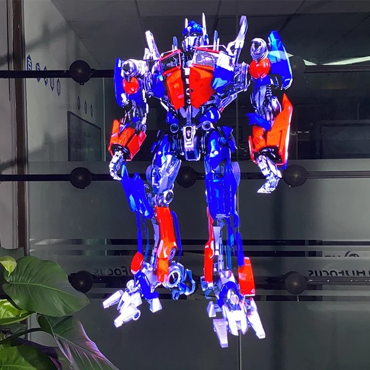 Portable 50cm Blades Holographic Display 3D Rotating Box Fan Wall-Mounted  Advertising Feature Model Number Screen