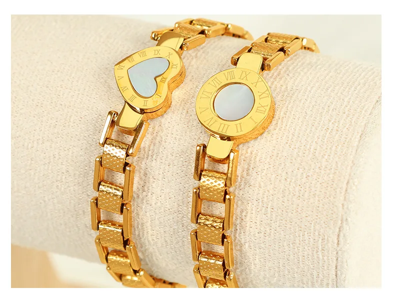 Sming Ins Unique Roman Numeral Dial Shell Geometric Round Heart