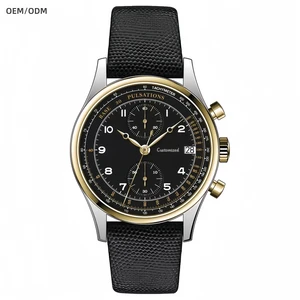 Factory Customized logo Multi-function Chronograph Watches Men's Wrist Luxury Pointer Quartz Watches with Seiko VD51 Movement