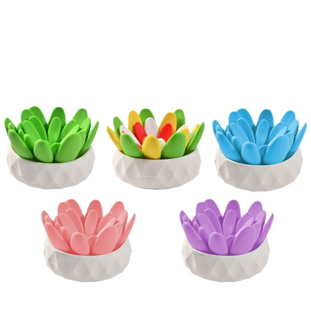 Modern Design Silicone Insulated Coaster Dining Mat Succulent Shaped High-Temperature Resistance for Coffee Pot Mat Decorations