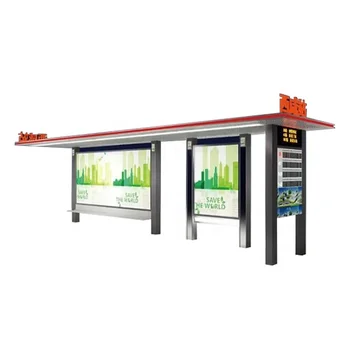 Outdoor Advertising Billboard Shelter With LCD Display And LED Full Color Screen