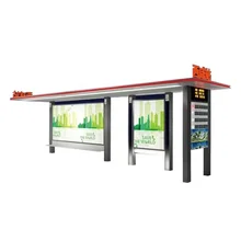 Outdoor Solar Energy Bus  Shelter With LCD Display And LED Full Color Screen