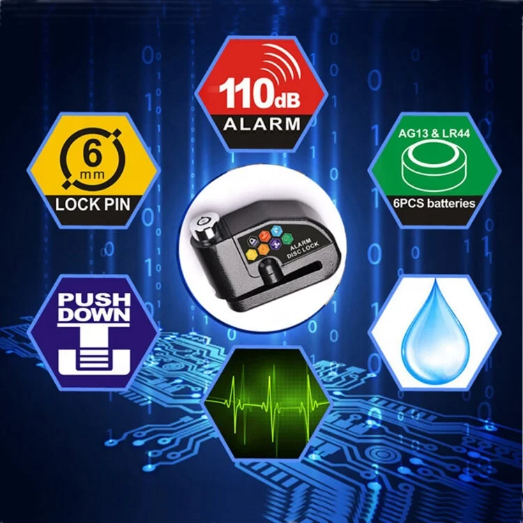 Замок сигнализации для мотоцикла велосипеда дисковый тормоз сигнализация Противоугонный цинковый кабель велосипедный замок с ключами