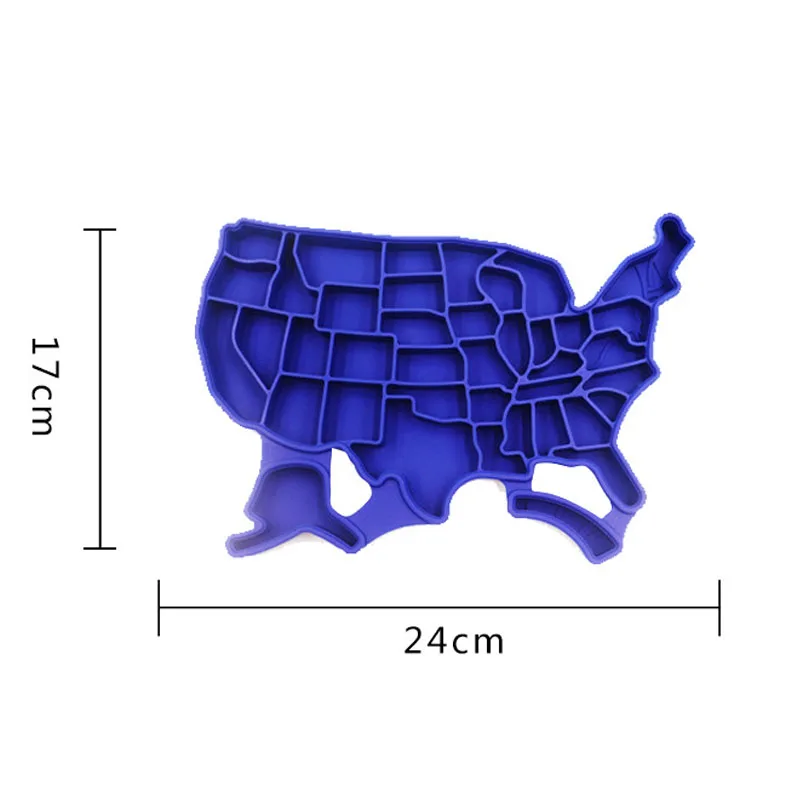 Silicone Usa Map Shape Ice Cubes Mold Fun Tray For Freezer Mini