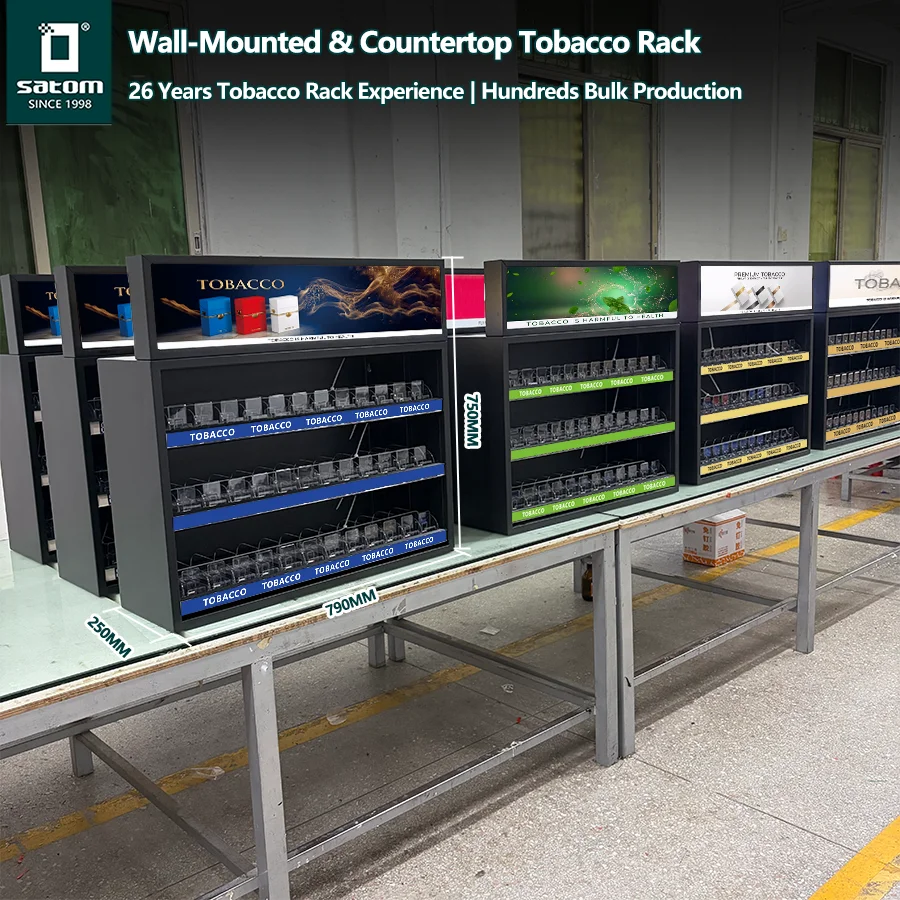 cigarette wall display Mounted Rack,Aluminum Alloy Cigarette Cabinet,Automatic Cigarette Pusher Cigarette Case,Cigarettes Organizer,With Lock,80.5 * 17.3 * 60cm : Health & Household Vintage Metal Cigarette Store Display