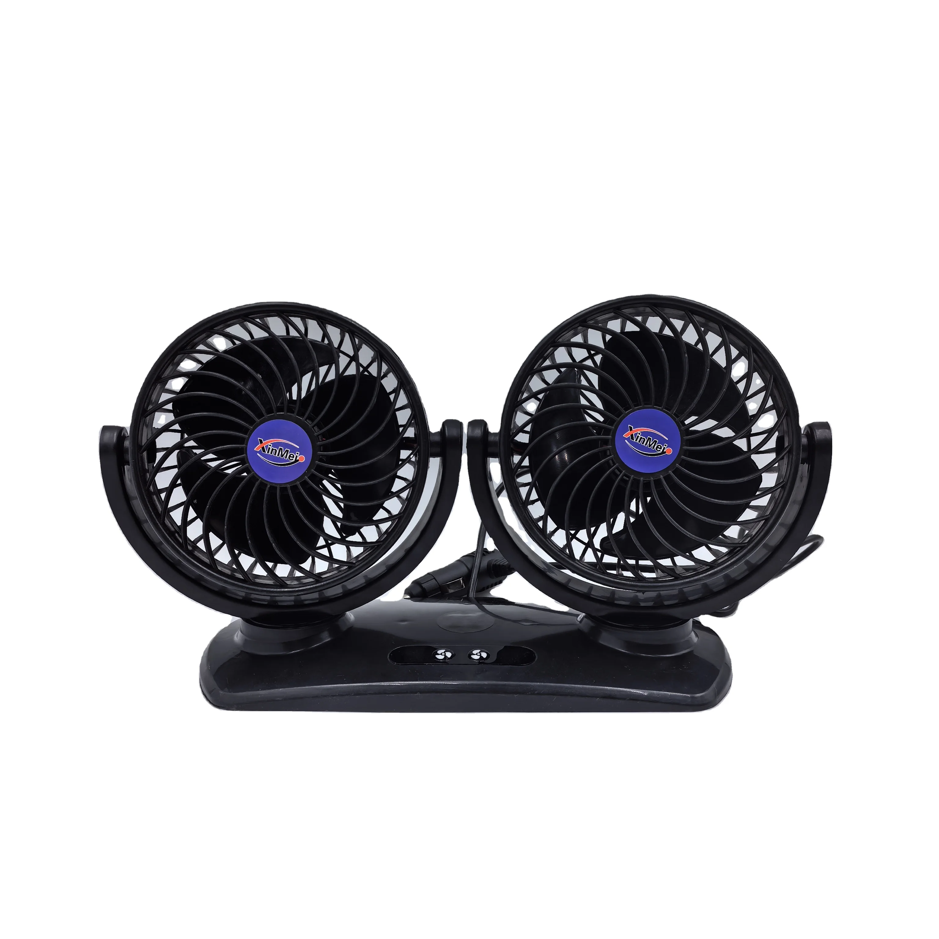 Регулируемый штормовой вентилятор Автомобильный Электрический с низким уровнем шума и 2 головками автомобильный вращением на 360 градусов