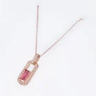 Garnet Pendant Necklace Garnet Xinlongten 14K Fashion Jewelry Rose Gold Garnet Diamond Pendant Necklace 18k Gold Necklace