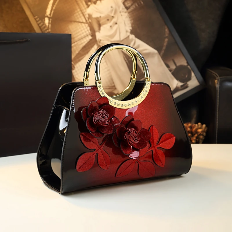 Gradient Flower Luxury Leather Handbag