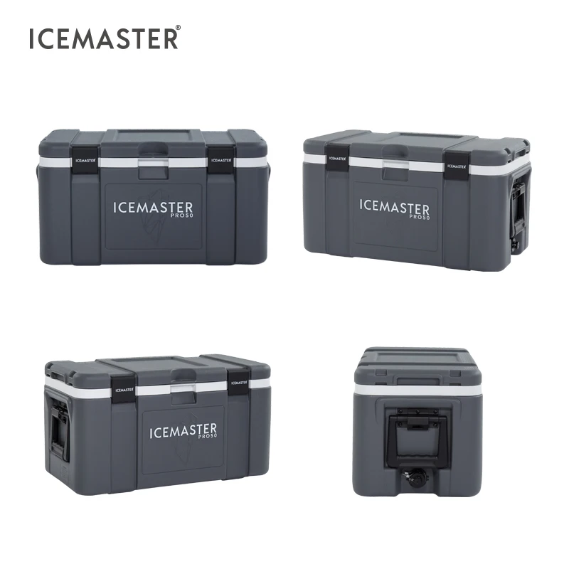 IceMaster 50L 70L 120L Stackable Design Cold 130 Hours Bottle Openers Rotomolded Meat Cooler Box for Transportation