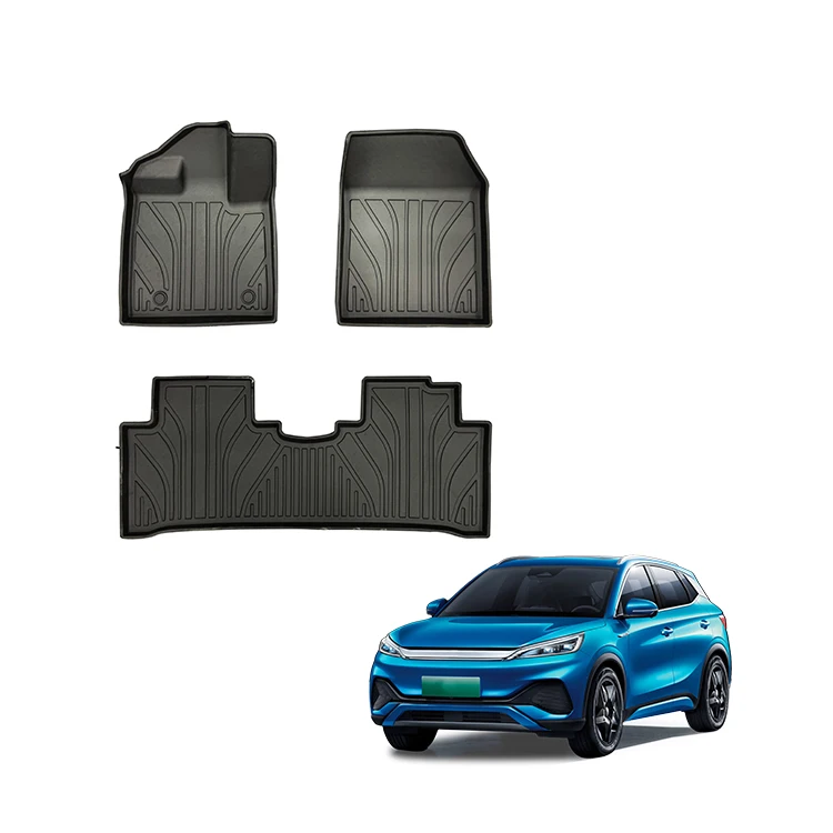 Piezas Atto3, alfombrillas 5D para el suelo del coche, alfombrilla para los pies Tpe, alfombrilla para los pies con revestimiento para el suelo del coche, accesorios para Byd Atto 3 Yuan Plus