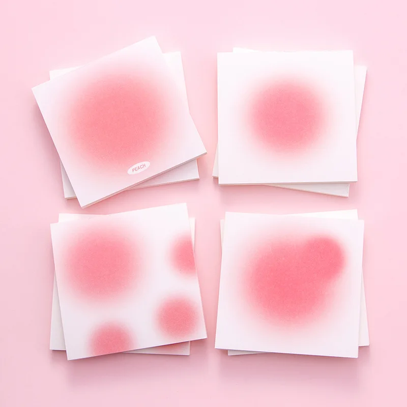 Peach Halo Creative Sticky Message Note Stickers 50 Sheets Loose Leaf Memo Pad Notepad