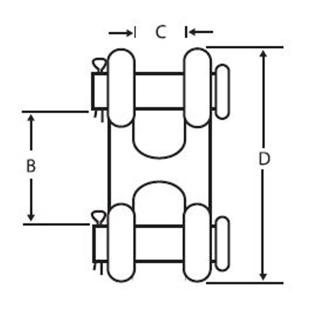 H Type S-249 Twin Double Clevis Connecting Link 3/8-in. For Chain ...