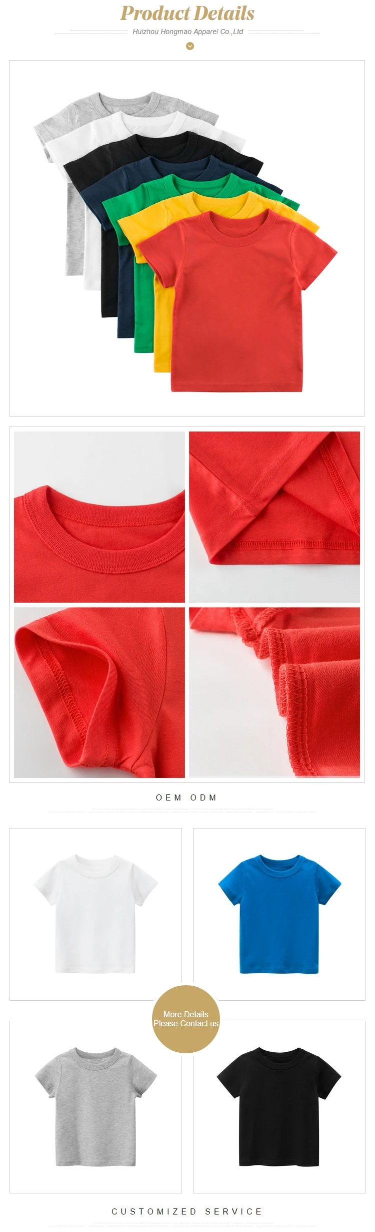 Kids Plain T Shirt Tops For Child Boys Girls Baby Toddler Solid Blank Cotton Clothes White Black