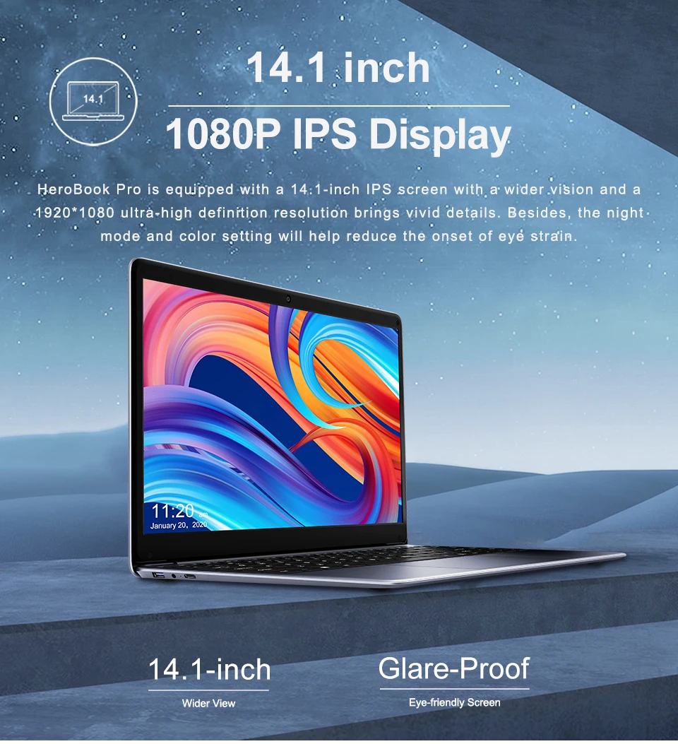 14 Inch Laptop with Intel UHD Graphics 600 - Chuwi Herobook Pro