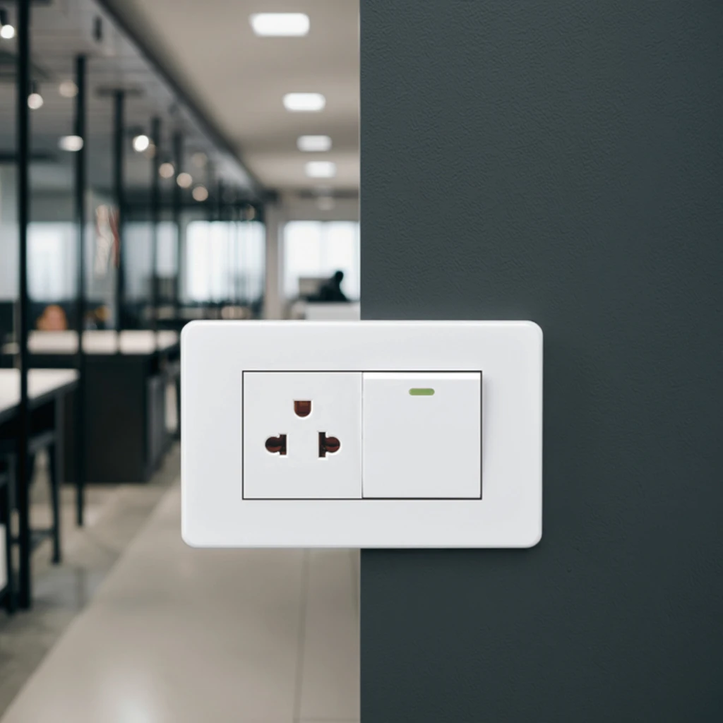 VNX Wholesale Simple Light Luxury Fashion US Standard White PC 1 Gang 1 Way Wall Light Switch and Socket