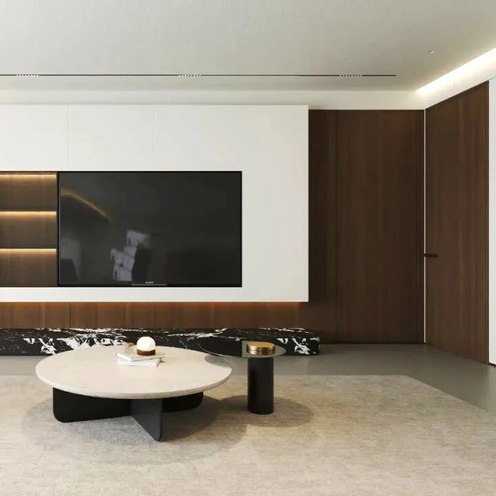 Melinco Entryway Storage Cabinet Coordinated Wall Panels Interior Door Uniform Finish Eco-Friendly Modern Design Home Bar Gym