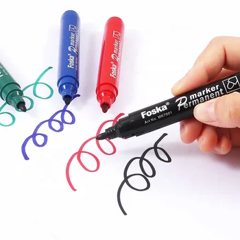 Pica Ink Set, Rotuladores Permanentes, 3 Bolígrafos, Negro, Azul, Rojo ( Paquete De 3