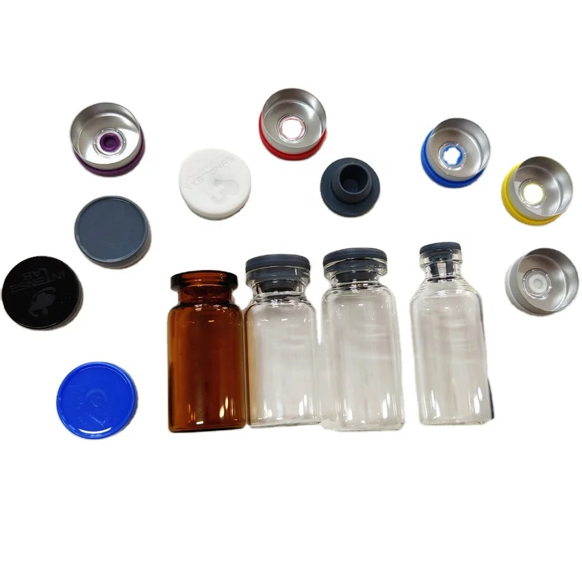 10ml Clear Glass Vials with Rubber & Aluminum Caps – Empty Pharmaceutical Bottles for Medicine, Serums, and Essential Oils