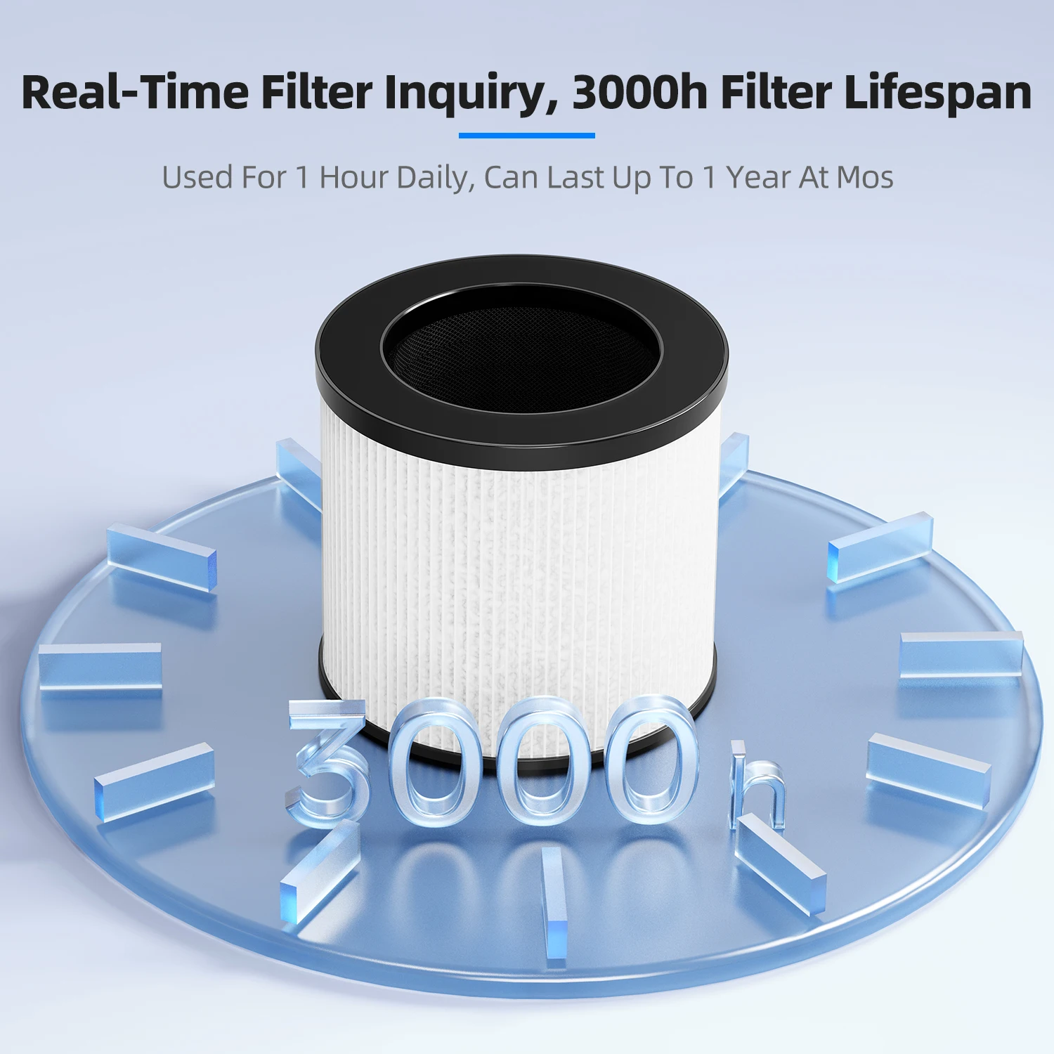 Smart Intelligent Tuya Wifi Control Portable Plug in 400 CADR Hepa Ventilation Filters Household Large Oxygen air Purifier Fan