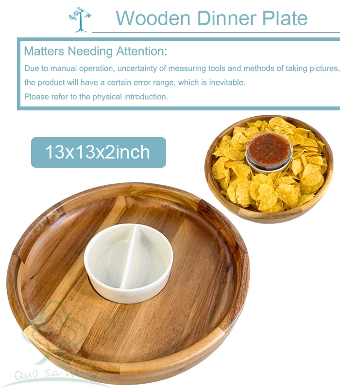 Hot Sale Multiuse Wood Serving Tray Bowl Cheese Board Chip And Dip