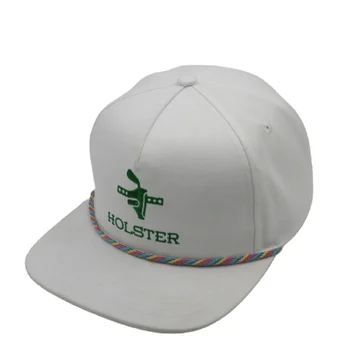 High quality custom rope hat 5 panel cotton twill snapback hat personalized logo golf snapback cap