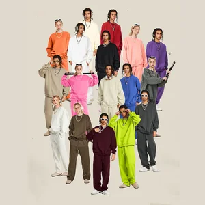 Roregal Oversized Streetwear Basic Men's 2026 Autumn/Winter Heavyweight Fleece-Lined Solid Crew Neck Sweatshirt