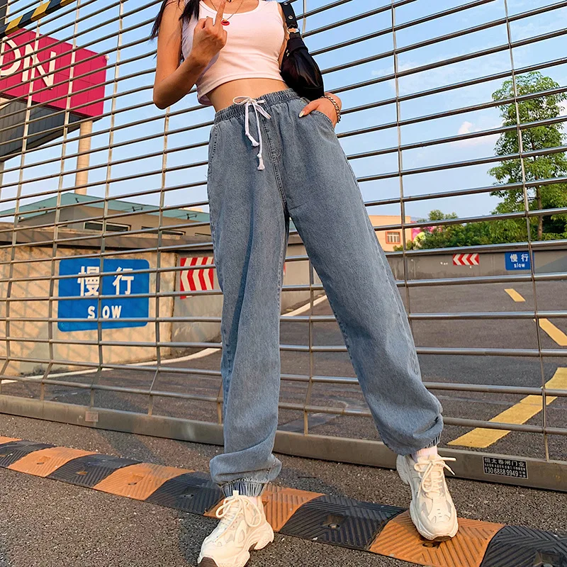 Women's Casual Denim Pants High Waisted 