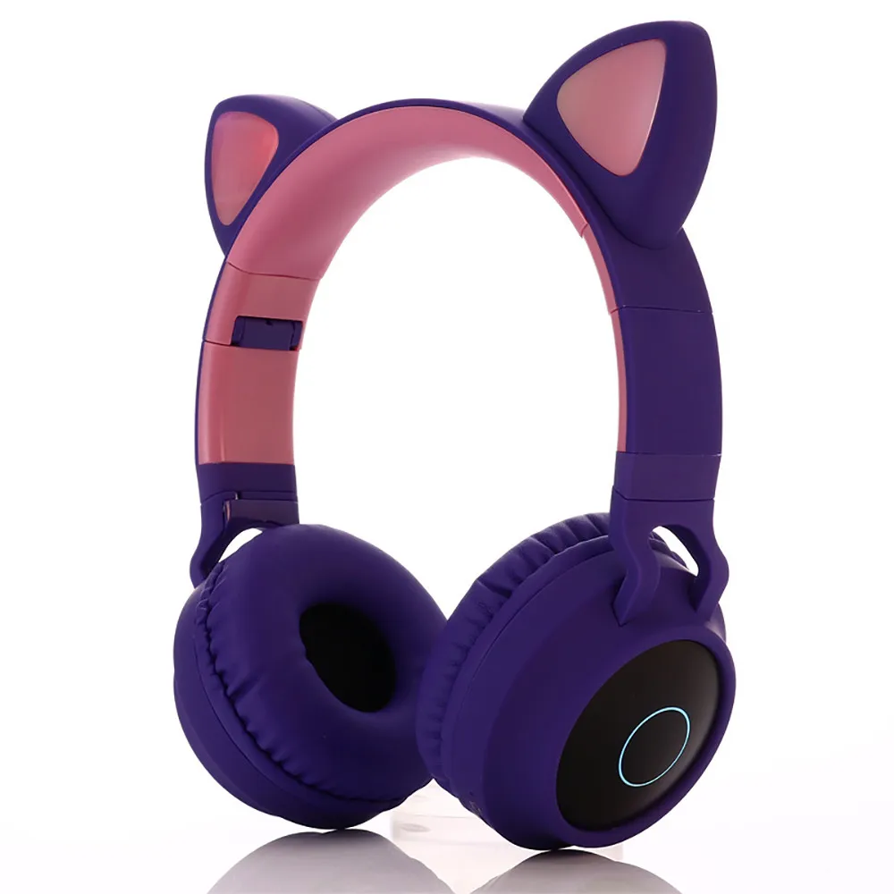 Cuffie Wireless Bluetooth Senza Fili Con Orecchie Da Gatto Luminose  Microfono