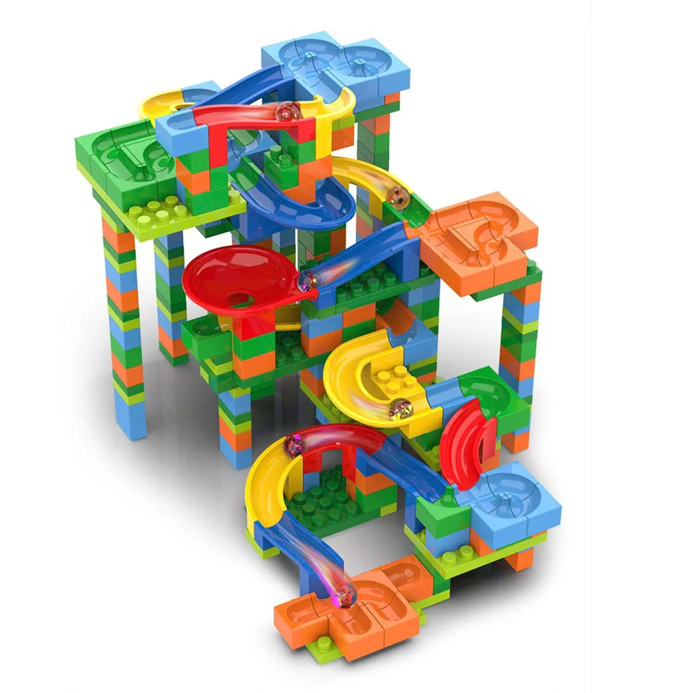 Kids DIY Building Blocks 328pcs Bricks Track Maze Toy Kids Educational ABS Plastic Marble Runs