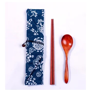 In Stock Qualified Japanese Ramen Bowl Seriving Wood Chopsticks and Spoon Set