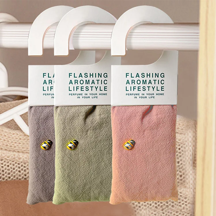 Plastic Hook Hanging Herbal Wardrobe Clothes Scented Sachet Bags For Car Drawer Closet