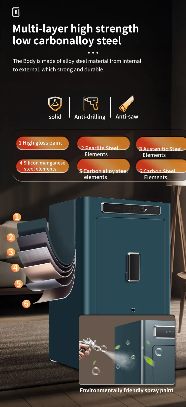 CEQSAFE Custom Electronic Safe Box Steel Household Safe with Fingerprint Lock for Home Storage Remote Opening Through TUYA APP supplier