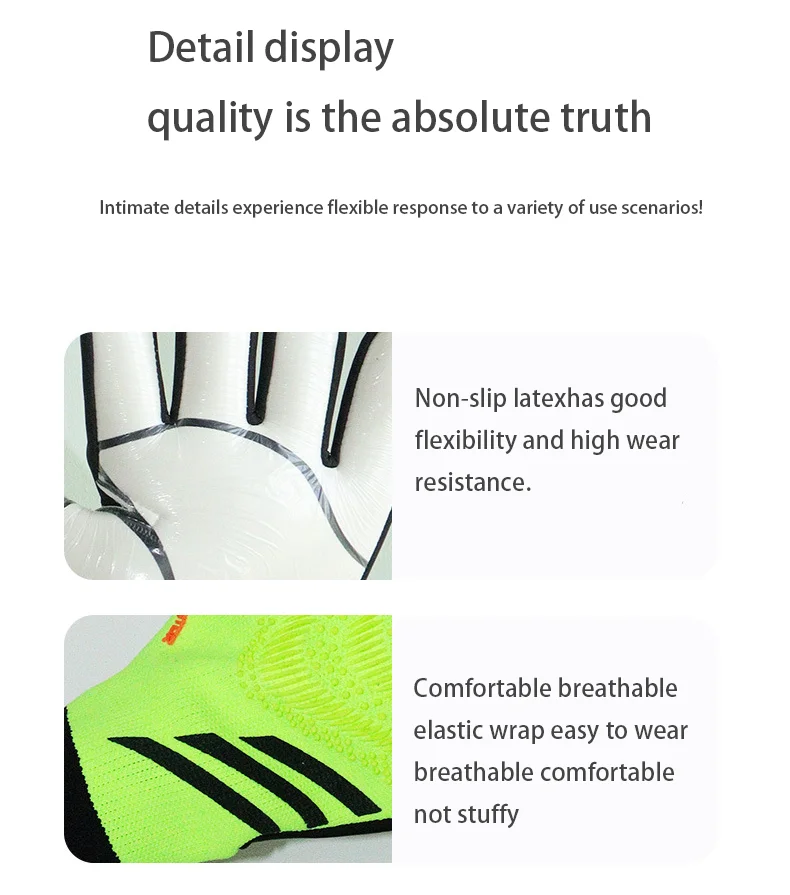 Custom Logo PU Latex Soccer Goalkeeper Gloves Best Quality for Outdoor Sports Training