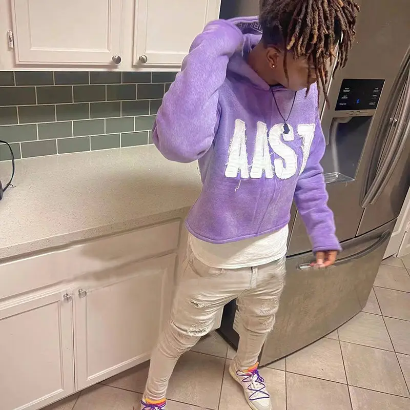 Custom Manufacturer Custom Heavyweight Streetwear Vintage Distressed Embroidery Patch Cropped Acid Washed Zip up Hoodie for Men gallery 3