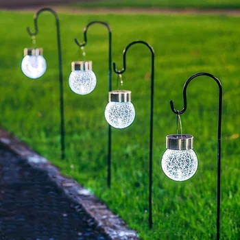 Heavy-Duty 3/10In Shepherd's Hooks for Bird Feeders Plant Baskets Easy Install Outdoor Garden Poles 2-Prong Galvanized Steel