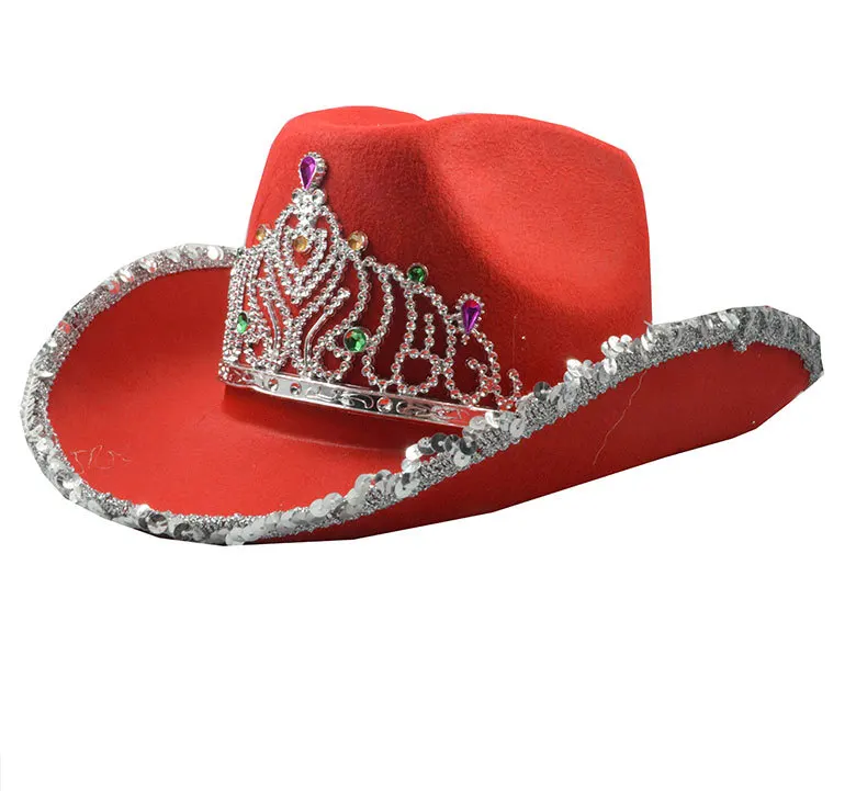 Cappello da cowboy-cowgirl da donna con strass occidentali Fedora Jazz Hat con fascia scintillante, Caffè con fascia diamantata, M