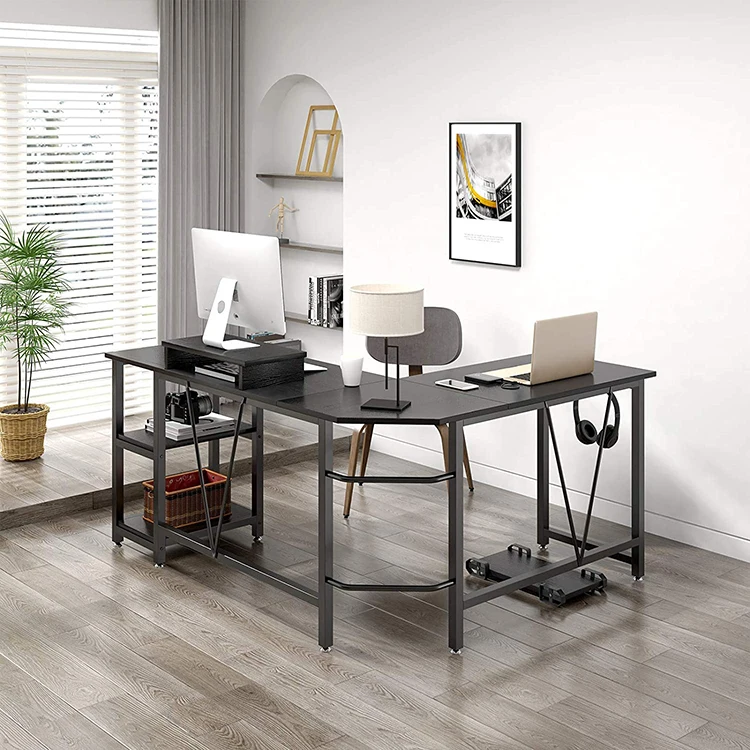 Офисная мебель Vekin, оптовая продажа, деревянный стол, органайзер, офисные принадлежности, современный L-образный Выдвижной Стол 2022