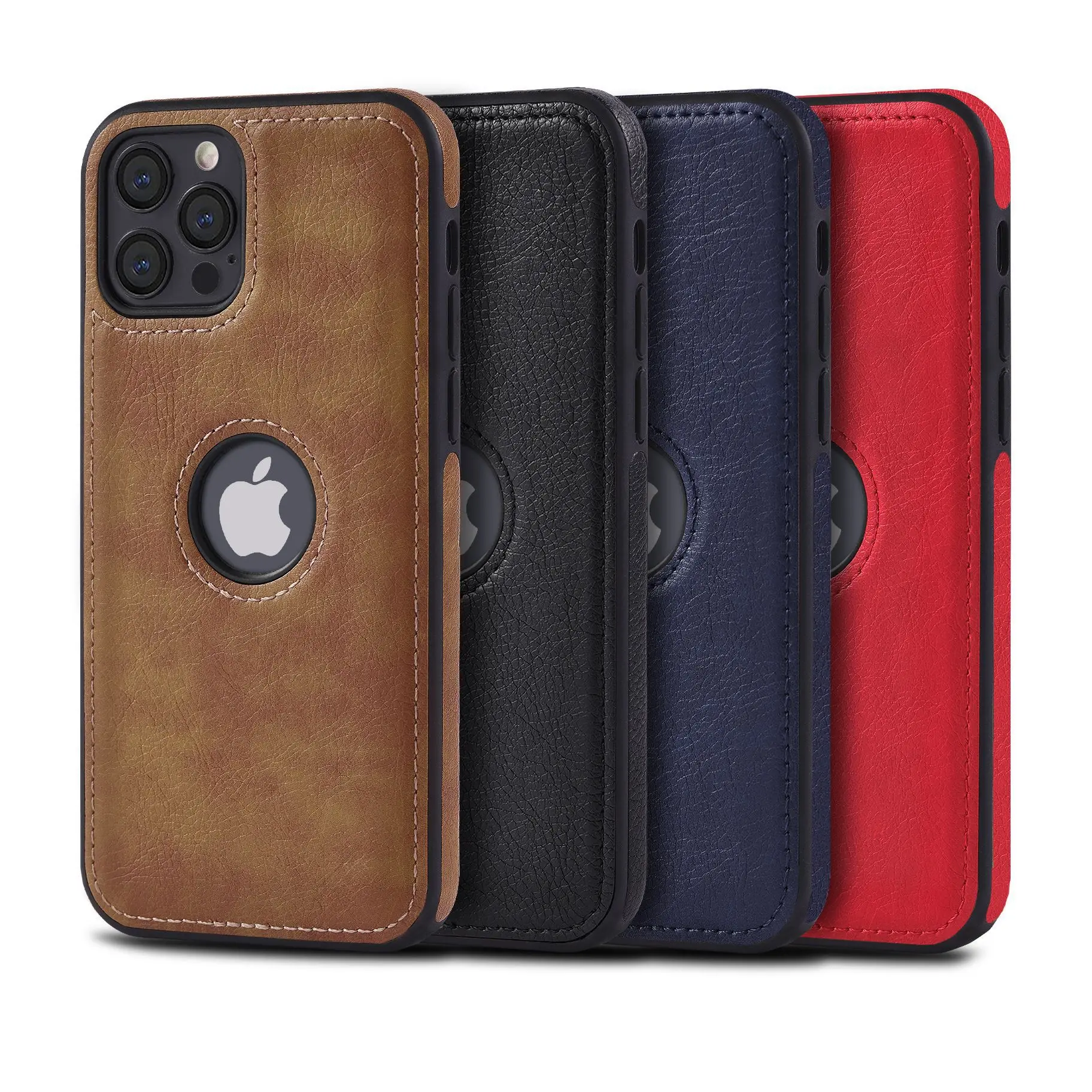 Solid Color PU Leather Phone Case For iPhone 12 Pro 11 12 Pro Max XR XS Ma 7 8 6 Plus 12Mini 11Pro Max 11 Slim Soft Back Cover