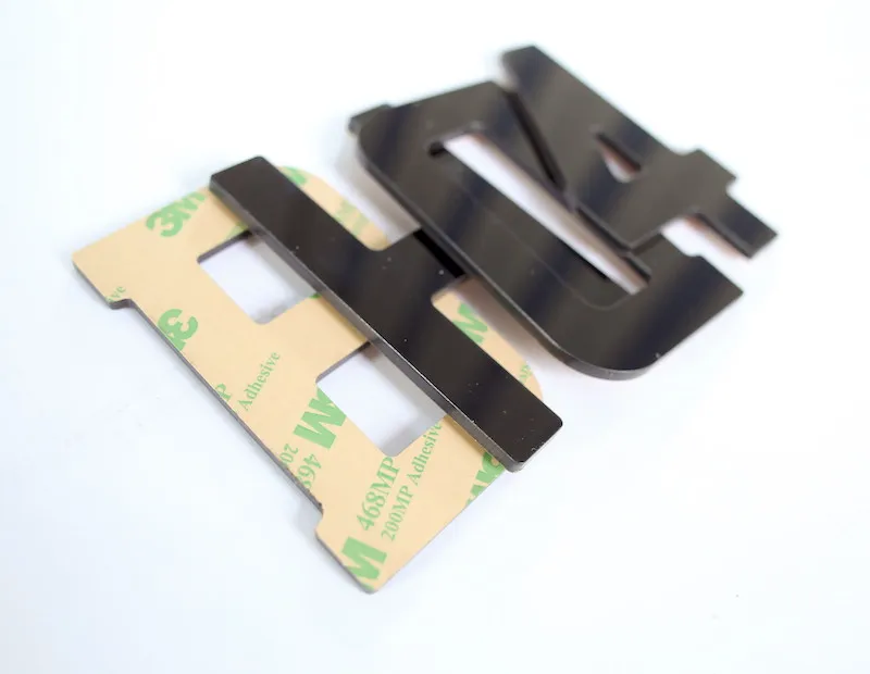 4D Acrylic Number License Plate - 3D Black Plastic Letters