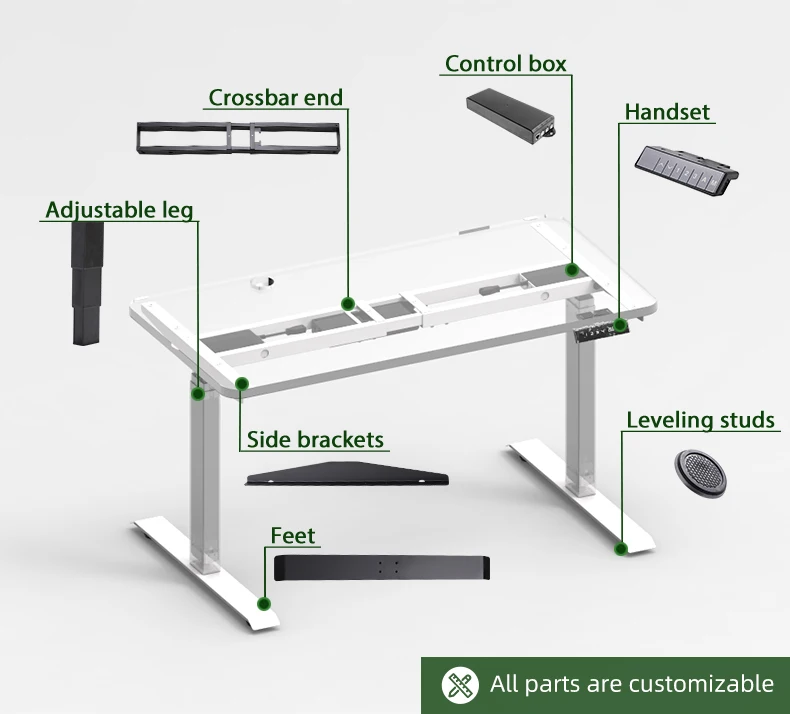 2 Legs Table Standing Adjustable Height Desk Remote Control Box Buy