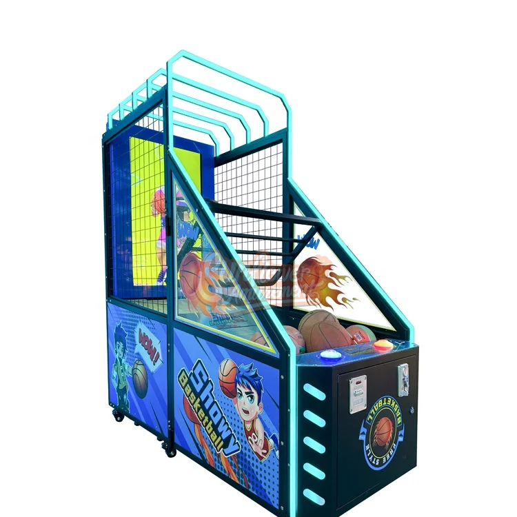 Coin Operated Kids Arcade Game Machine Electronic Indoor Sports Mini Basketball Shooting Game With Screen